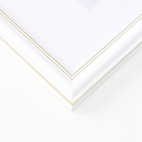 Фоторамка пластик "МИРАМ" 21х29,7 см (A4), белый, золото