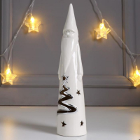 Сувенир керамика световой "Дедушка Мороз с ёлочкой на шубе" серебро 25х5,7х5,7 см Сувенир керамика световой "Дедушка Мороз с ёлочкой на шубе" серебро 25х5,7х5,7 см