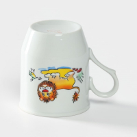 Набор посуды фарфоровой &laquo;Зоопарк&raquo;, 3 предмета: тарелка d=20 см, салатник d=19,8 см, кружка 200 мл