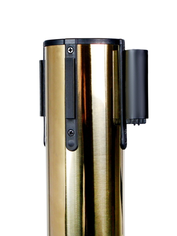 Стойка ограждения зол с вытяжной лентой-470см КРАСНАЯ,высота-90см,d- 8см,напольный d-35см