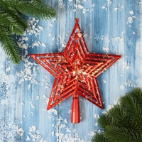 Наконечник "Звезда" цикличная блеск, 19х21 см, красный Наконечник "Звезда" цикличная блеск, 19х21 см, красный
