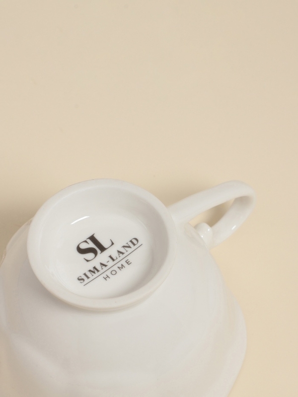 Чайная пара SL Home &laquo;Аманде&raquo;, чашка 220 мл, блюдце 17&times;17&times;2 см, фарфор, белая