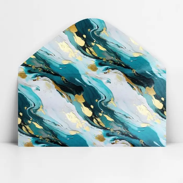 Конверт для денег &laquo;Мрамор зелёный&raquo;, 16.5 х 8 см