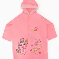 Дождевик детский, розовый единорог, рост 120-130 накл ОТ