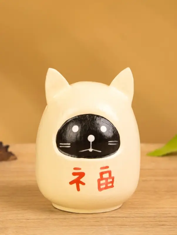 Деревянная кукла кокеши "Котик" цв. чёрно-белый, 6х6х9 см