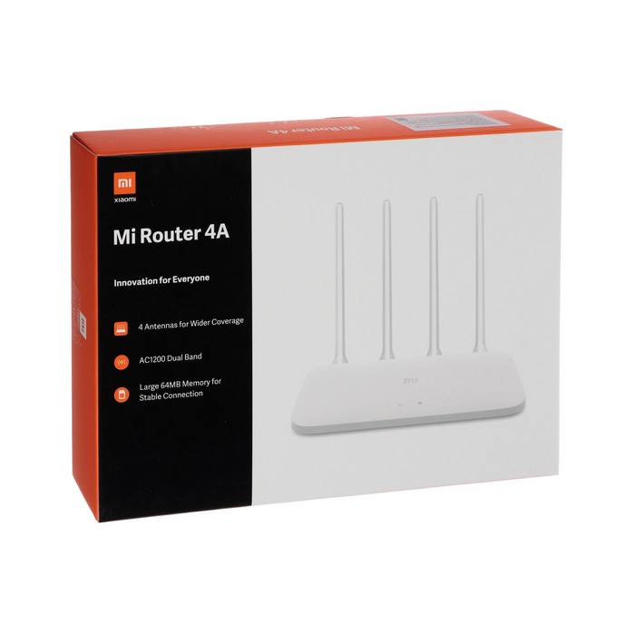 Wi-Fi роутер беспроводной Xiaomi Mi WiFi Router 4 (4A), 10/100 Мбит, белый Wi-Fi роутер беспроводной Xiaomi Mi WiFi Router 4 (4A), 10/100 Мбит, белый