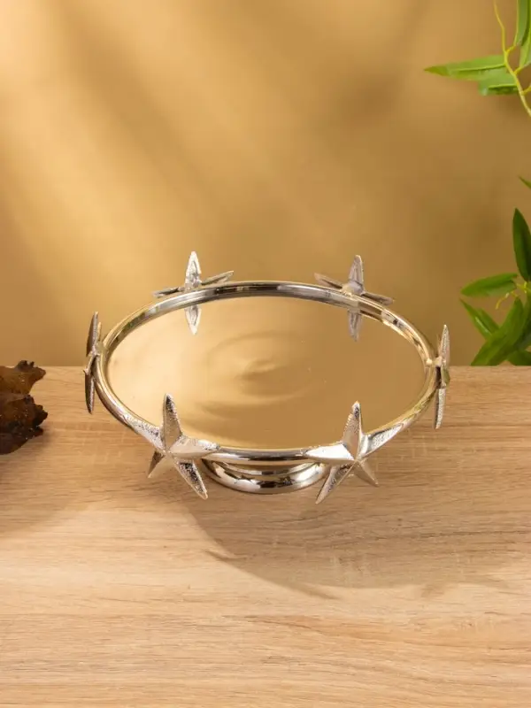 Тортовница со стеклянной крышкой "Звёзды" алюминий 21х21х23 см