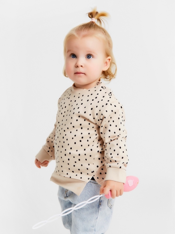 Джемпер Крошка Я "Киса", рост 62-68 см, бежевый