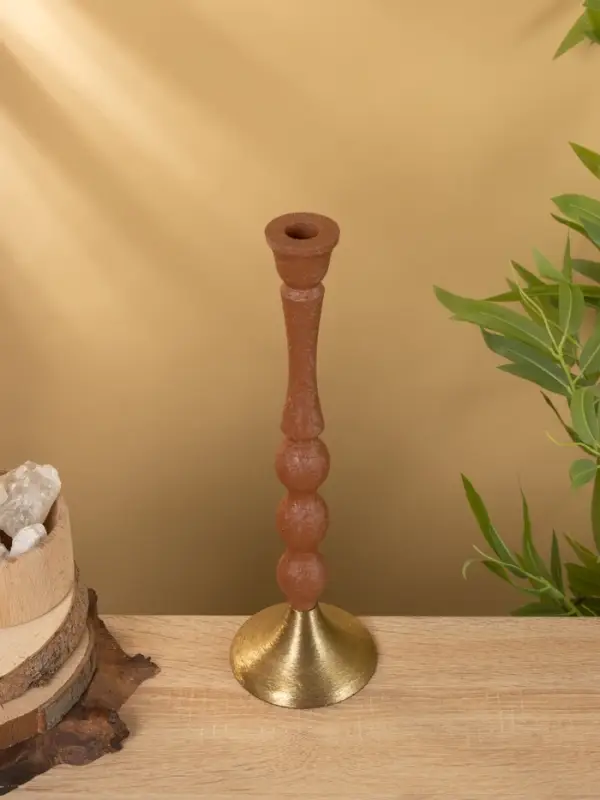 Подсвечник на 1 свечу "Бисквит" 10,5х10,5х34,5 см