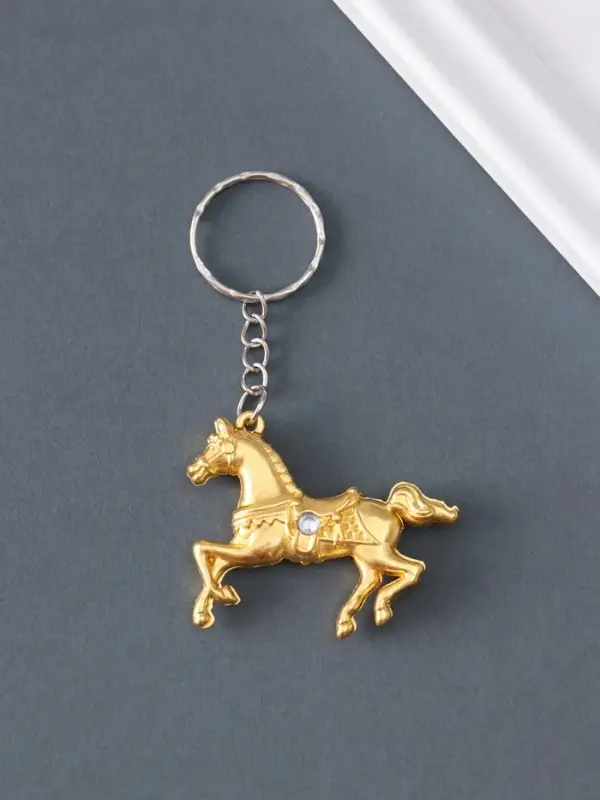 Брелок металл "Конь со стразой на седле" МИКС 3,5х4,8х0,8 см
