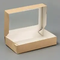 Контейнер навынос, с окном, крафт, МИКС, 20&times;12&times;4 см