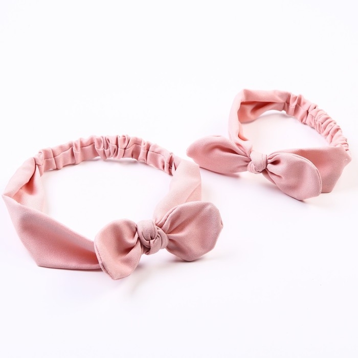 Повязка на голову для мамы и дочки &laquo;Набор для фотосессии&raquo;, 2 шт., цвет розовый, Крошка Я