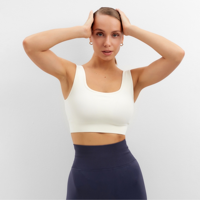 Топ MINAKU: SPORTLY, цвет молочный р-р S