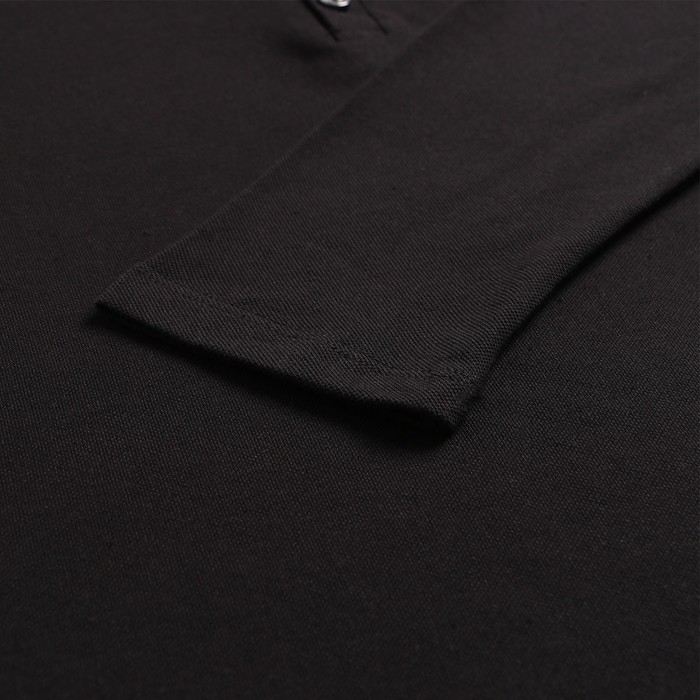 Поло мужское с длинным рукавом, цвет чёрный, размер 50