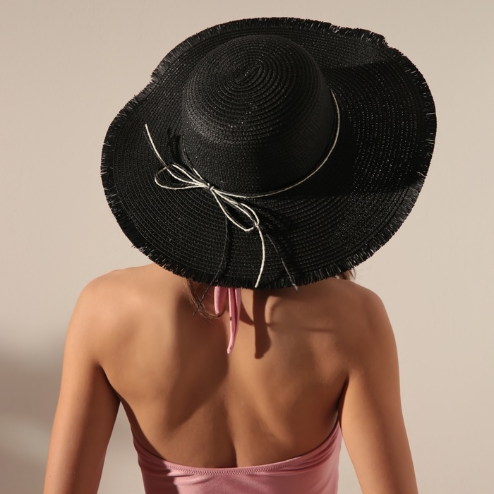 Шляпа женская MINAKU Шляпа женская MINAKU "Блеск", размер 56, цвет чёрный