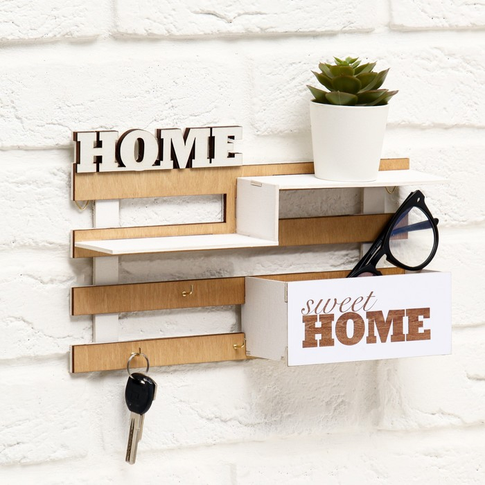 Ключница настенная с полкой «Ступеньки», 30 х 18 см. Ключница настенная с полкой «Ступеньки», 30 х 18 см.