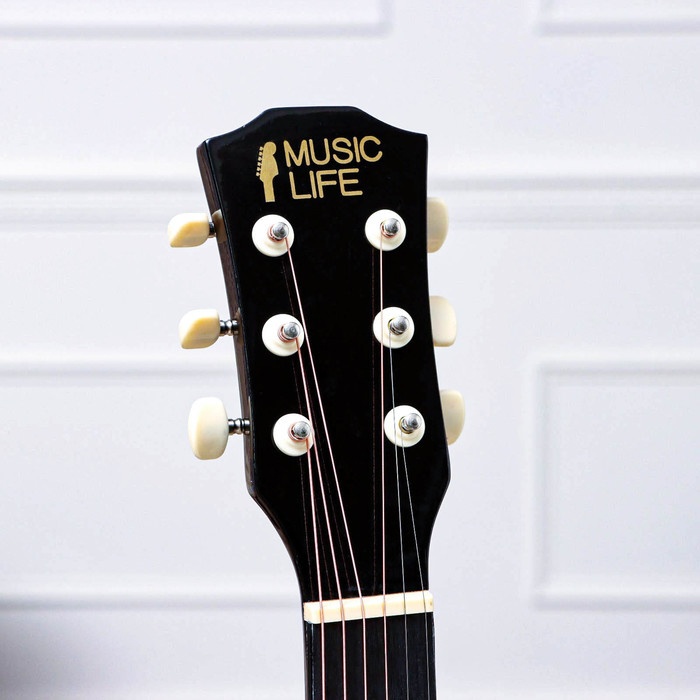 Гитара акустическая Music Life QD-H38Q-JP черная, 6-ти струнная, 97 см Гитара акустическая Music Life QD-H38Q-JP черная, 6-ти струнная, 97 см