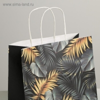 Пакет подарочный крафтовый, упаковка, &laquo;Тропики&raquo;, 25 х 22 х 12 см