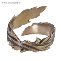 Кольцо-амулет &laquo;Перо удачи&raquo;, литой, латунь, D=17-21 мм