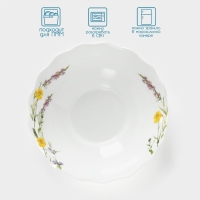 Салатник Avvir &laquo;Полевые цветы&raquo;, 430 мл, d=15,5 см, стеклокерамика, цвет белый