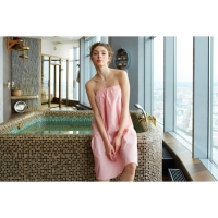 Полотенце вафельное Экономь и Я &laquo;Парео&raquo; 80х144 см, цвет пыльно-розовый, 100%хл, 200 г/м2