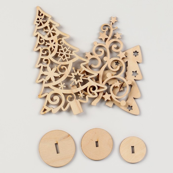 Заготовки для творчества на новый год &laquo;Елочки на подставке&raquo;, 3 шт