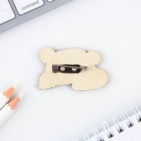 Значок деревянный &laquo;Панда&raquo;, 4 х 2,7 см