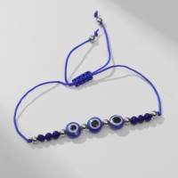Браслет-оберег &laquo;Глазик&raquo; трио, цвет синий, d=6 см