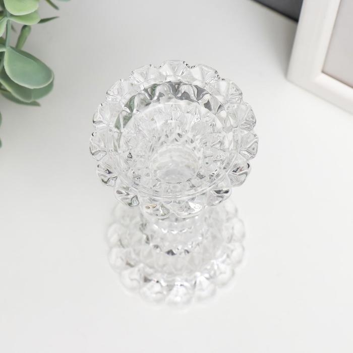 Подсвечник стекло на 1 свечу Подсвечник стекло на 1 свечу "Кристалл" прозрачный 13х6х6 см