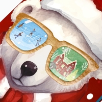 Пакет подарочный новогодний ламинированный &laquo;Медвежонок&raquo;, конгрев, M 30 х 26 х 9 см, Новый год