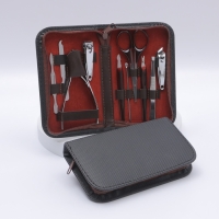 Набор маникюрный, 10 предметов, в футляре, цвет тёмно-серый Набор маникюрный, 10 предметов, в футляре, цвет тёмно-серый