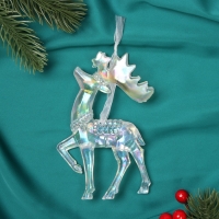 Украшение ёлочное "Гордый олень" 13х8 см, прозрачный перелив Украшение ёлочное "Гордый олень" 13х8 см, прозрачный перелив