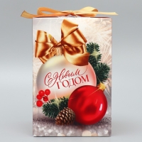 Коробка подарочная новогодняя складная &laquo;С Новым годом&raquo;, шары, 12 х 18 х 12 см, Новый год