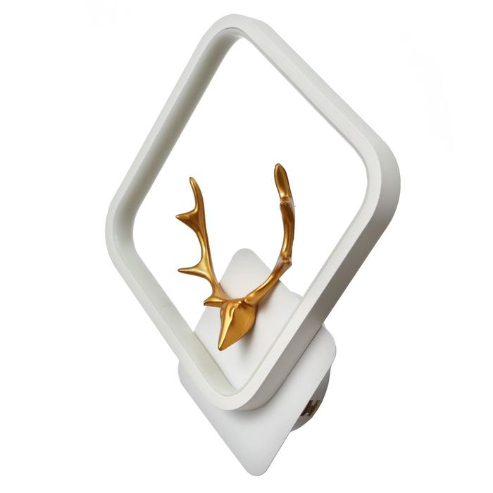 Бра "Олень" LED 16Вт 4000К 24х24 см бело-золотой 22х24 см