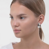 Клипсы &laquo;Вечеринка&raquo; капли, цвет белый в серебре