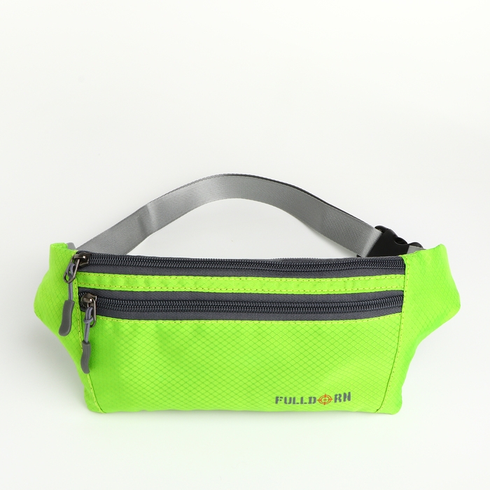 Сумка поясная на молнии, 2 наружных кармана, цвет зелёный Сумка поясная на молнии, 2 наружных кармана, цвет зелёный