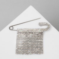 Булавка «Торжество» дождик, 7см, цвет белый в серебре Булавка «Торжество» дождик, 7см, цвет белый в серебре