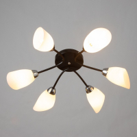 Люстра "Барра" 6х60Вт E14 черный-хром 74х74х19 см.