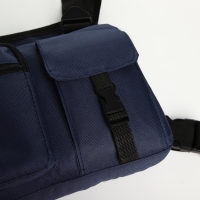 Сумка нагрудная на молнии, 2 наружных кармана, цвет синий Сумка нагрудная на молнии, 2 наружных кармана, цвет синий