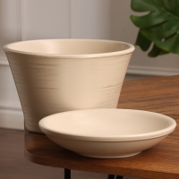 Горшок цветочный "Мессина" серый серебро 1,4 л