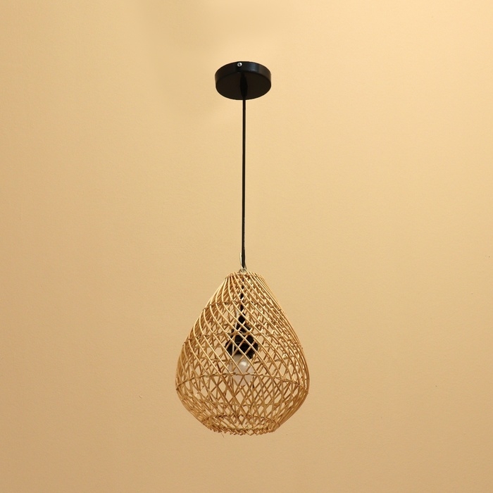 Светильник потолочный из ротанга "Капля" 1х120Вт, Е27, 22х22х26 см