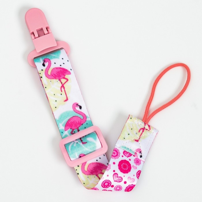 Держатель для соски - пустышки &laquo;Фламинго&raquo;, на ленте