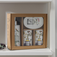 Набор аксессуаров для ванной комнаты &laquo;Клетка&raquo;, 4 предмета (дозатор 300 мл, мылница, 2 стакана), цвет белый