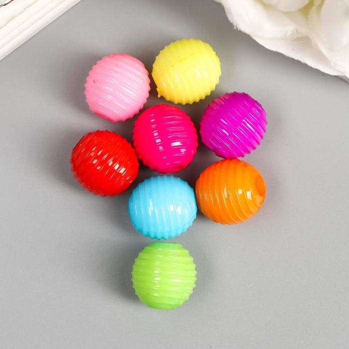 Бусины для творчества пластик &laquo;Ребристая&raquo;, набор 30 шт., 1.2&times;1.2 см