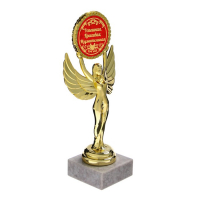 Кубок наградная фигура Ника с вкладышем &laquo;Успешная, красивая, изумительная&raquo;, пластик, подставка камень, золото, 18 х 7 см