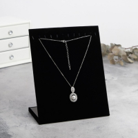 Подставка для кулонов, цепочек, браслетов, 12 крючков 20&times;9&times;25,5 см, бархатная, цвет чёрный