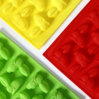 Форма для шоколада Доляна &laquo;Пасхальный кролик&raquo;, силикон, 30&times;23 см, 16 ячеек, цвет МИКС