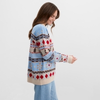 Новый год. Джемпер вязаный KAFTAN Scandinavia размер 56, голубой