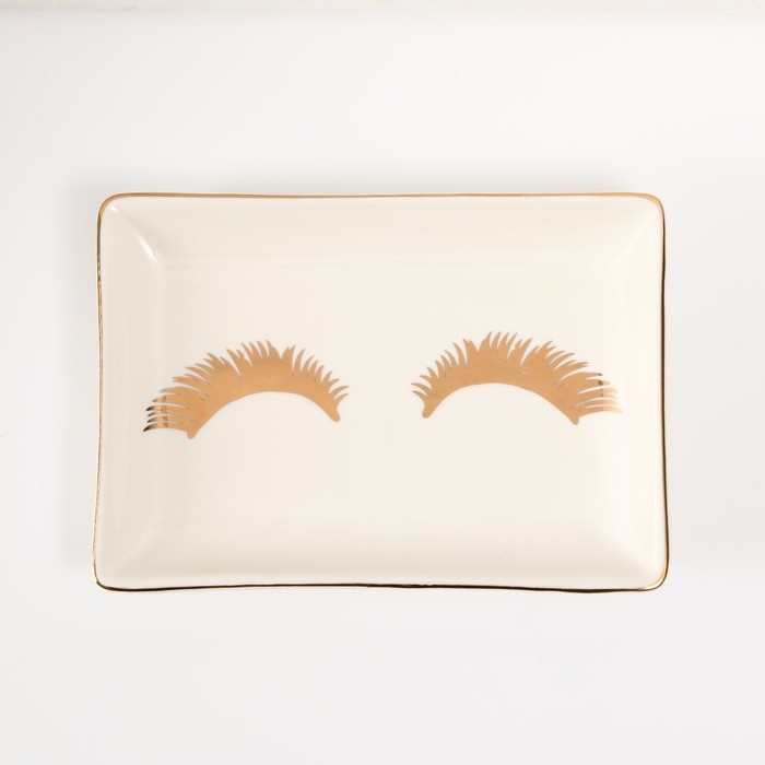 Сувенир керамика подставка под кольца Сувенир керамика подставка под кольца "Ресницы" 14х9х1,6 см