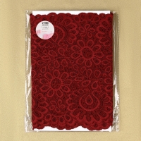 Кружевная эластичная ткань, 190 мм &times; 2,7 &plusmn; 0,5 м, цвет бордовый